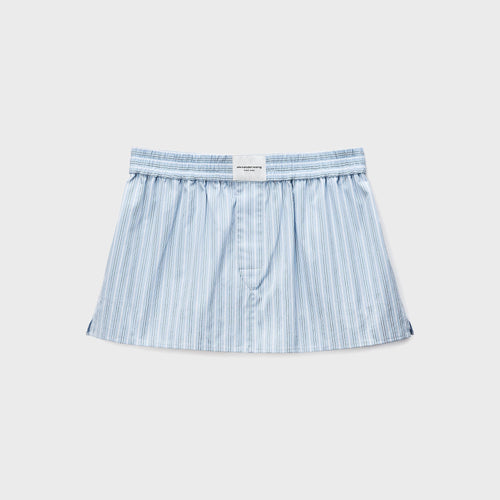 Alexander Wang Mid-Rise Mini Boxer Skort - Light Blue Stripe