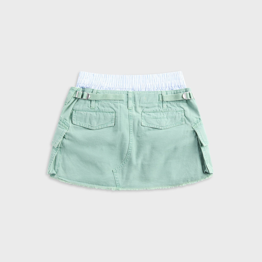 Alexander Wang Cargo Mini Skirt With Boxer Waistband - Washed Green Bay