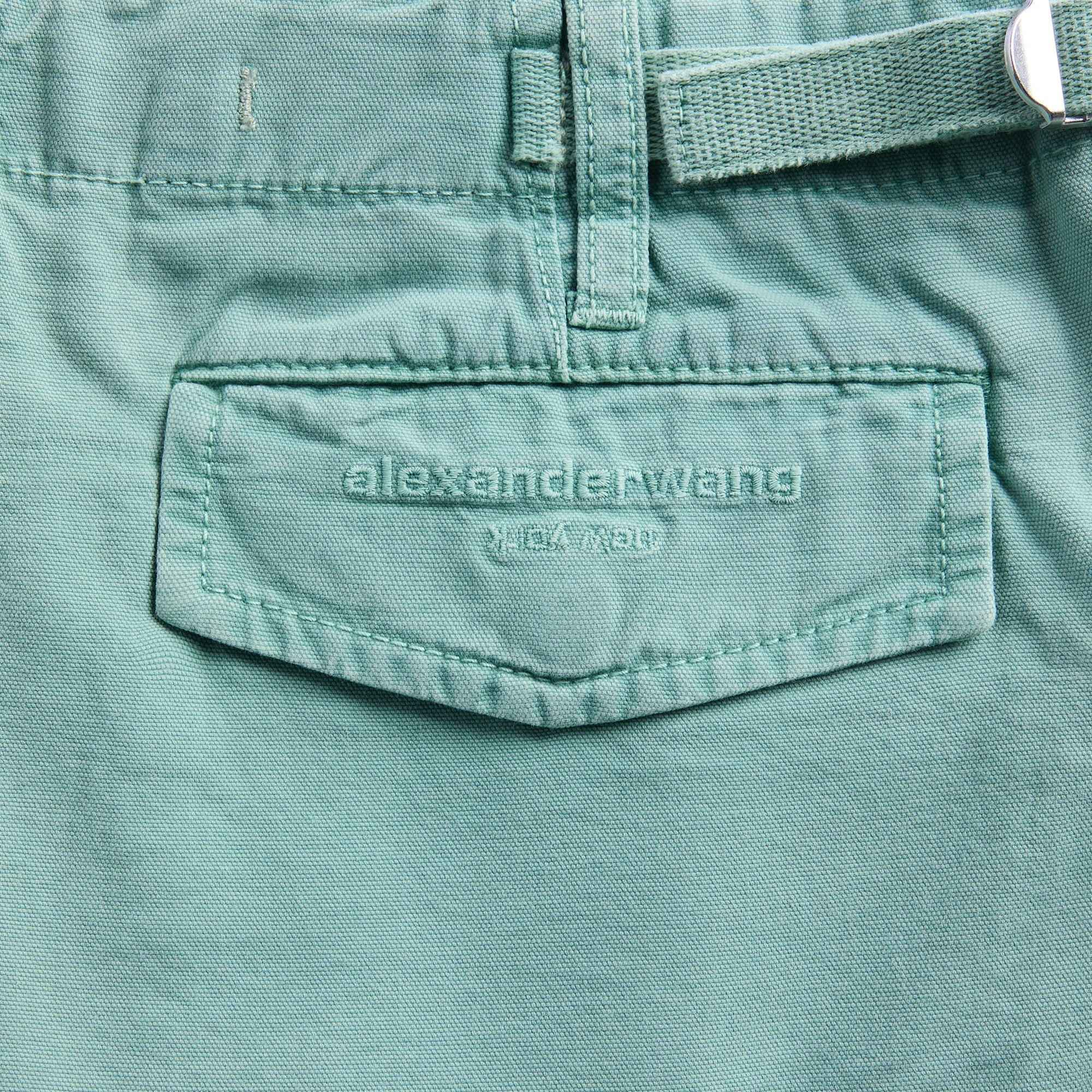 Alexander Wang Cargo Mini Skirt With Boxer Waistband - Washed Green Bay