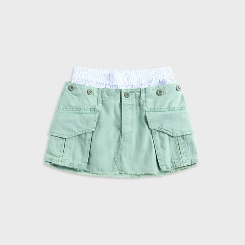Alexander Wang Cargo Mini Skirt With Boxer Waistband - Washed Green Bay