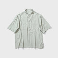 ATON Cotton Silk Viera Loose Fit Half Sleeve Shirt - Green