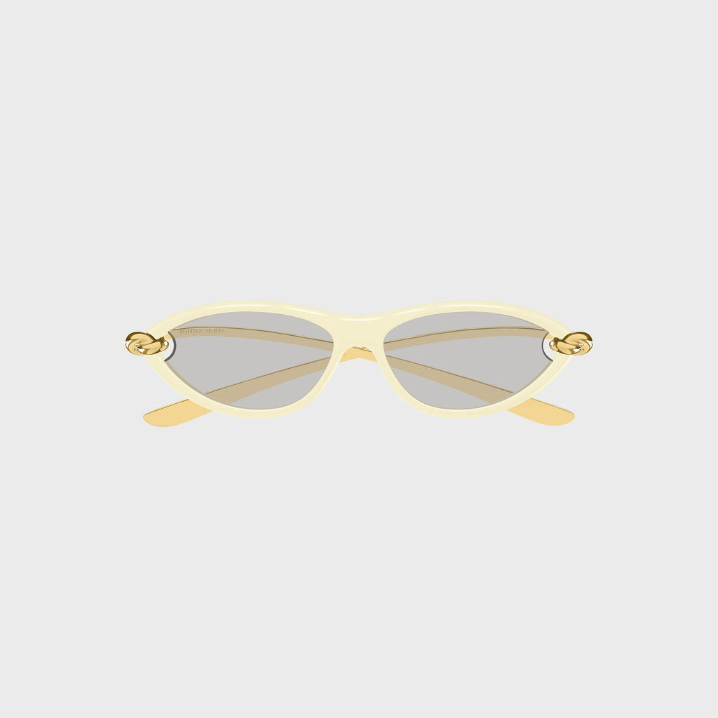 Bottega Veneta Knot Cat-Eye Sunglasses - Beige / Grey