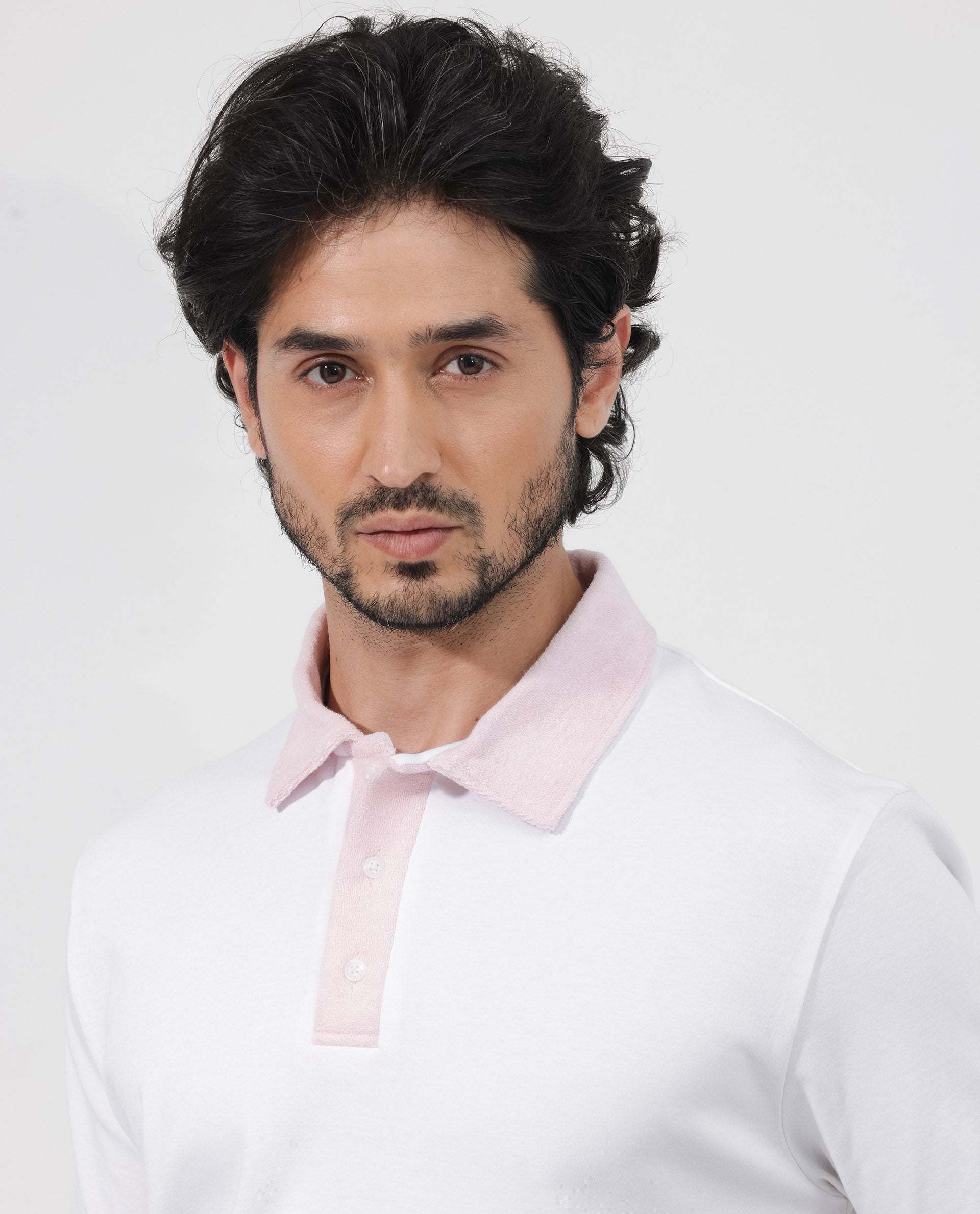 Rare Rabbit Men's Canot White Cotton Plain Regular Fit Half Sleeve Polo