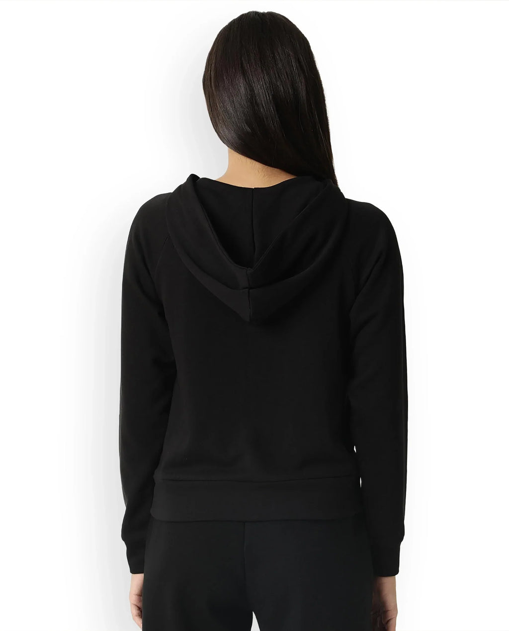 Rareism Women's Medium Weight Terry 290 Gsm Cotton Blend Hooded Plain Regular Fit Jacket