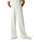 Rareism Women's Heavy Weight Interlock 340 Gsm Cotton Blend Plain Ankle Length Relaxed Fit Track Pant Flared