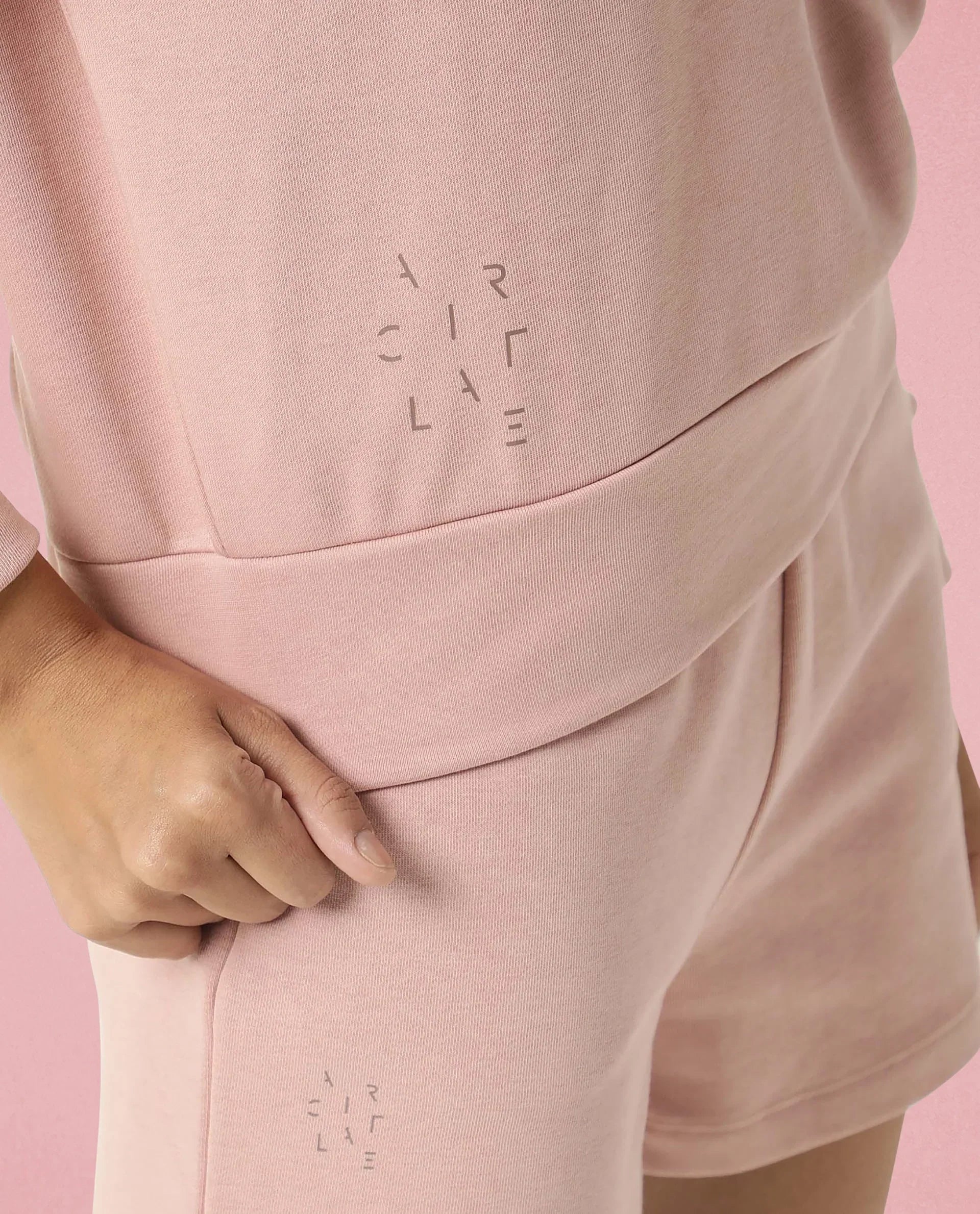 Rareism Women's Medium Weight Terry 290 Gsm Cotton Blend Crew Neck Plain Cuffed Sleeve Relaxed Fit Sweatshirt