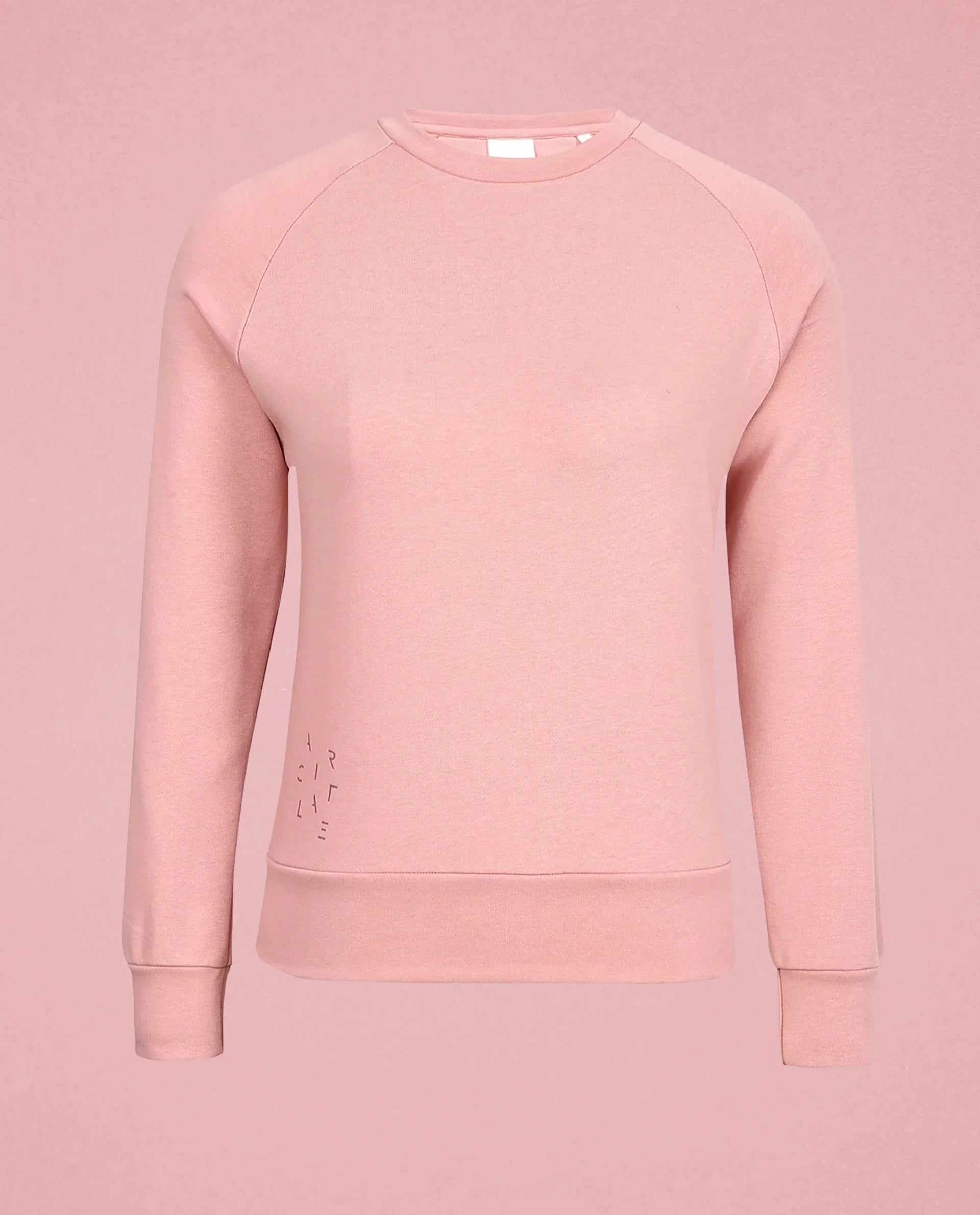 Rareism Women's Medium Weight Terry 290 Gsm Cotton Blend Crew Neck Plain Cuffed Sleeve Relaxed Fit Sweatshirt