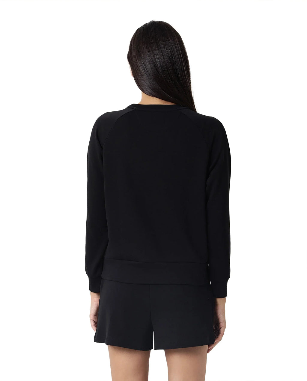 Rareism Women's Medium Weight Terry 290 Gsm Cotton Blend Crew Neck Plain Cuffed Sleeve Relaxed Fit Sweatshirt