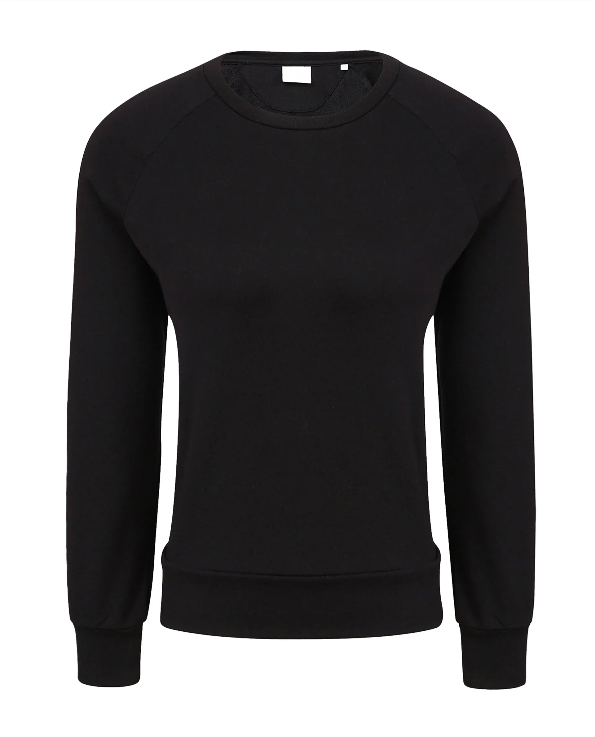 Rareism Women's Medium Weight Terry 290 Gsm Cotton Blend Crew Neck Plain Cuffed Sleeve Relaxed Fit Sweatshirt