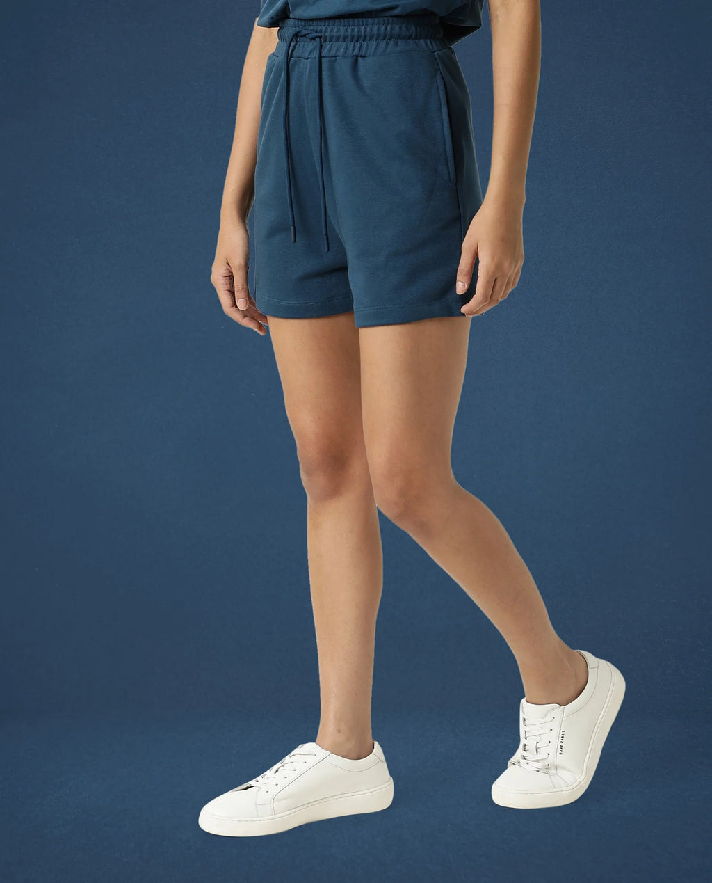 Rareism Women's Medium Weight Terry 290 Gsm Cotton Blend Plain Mini Relaxed Fit Shorts