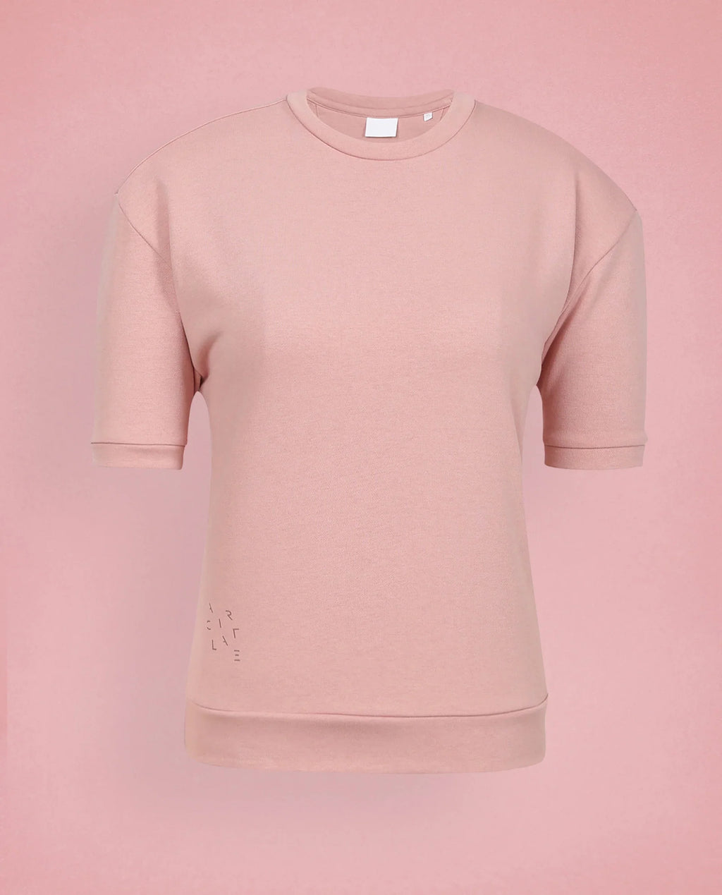 Rareism Women's Medium Weight Terry 290 Gsm Cotton Crew Neck Plain Relaxed Fit Sweat Tee