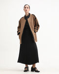 Rareism Women's Contra Tan Polyester Crew Neck Regular Fit Plain Jacket
