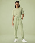 Rareism Women's Heavy Weight Interlock 340 Gsm Cotton Blend Plain Ankle Length Relaxed Fit Track Pant