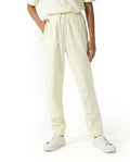 Rareism Women's Heavy Weight Interlock 340 Gsm Cotton Blend Plain Ankle Length Relaxed Fit Track Pant