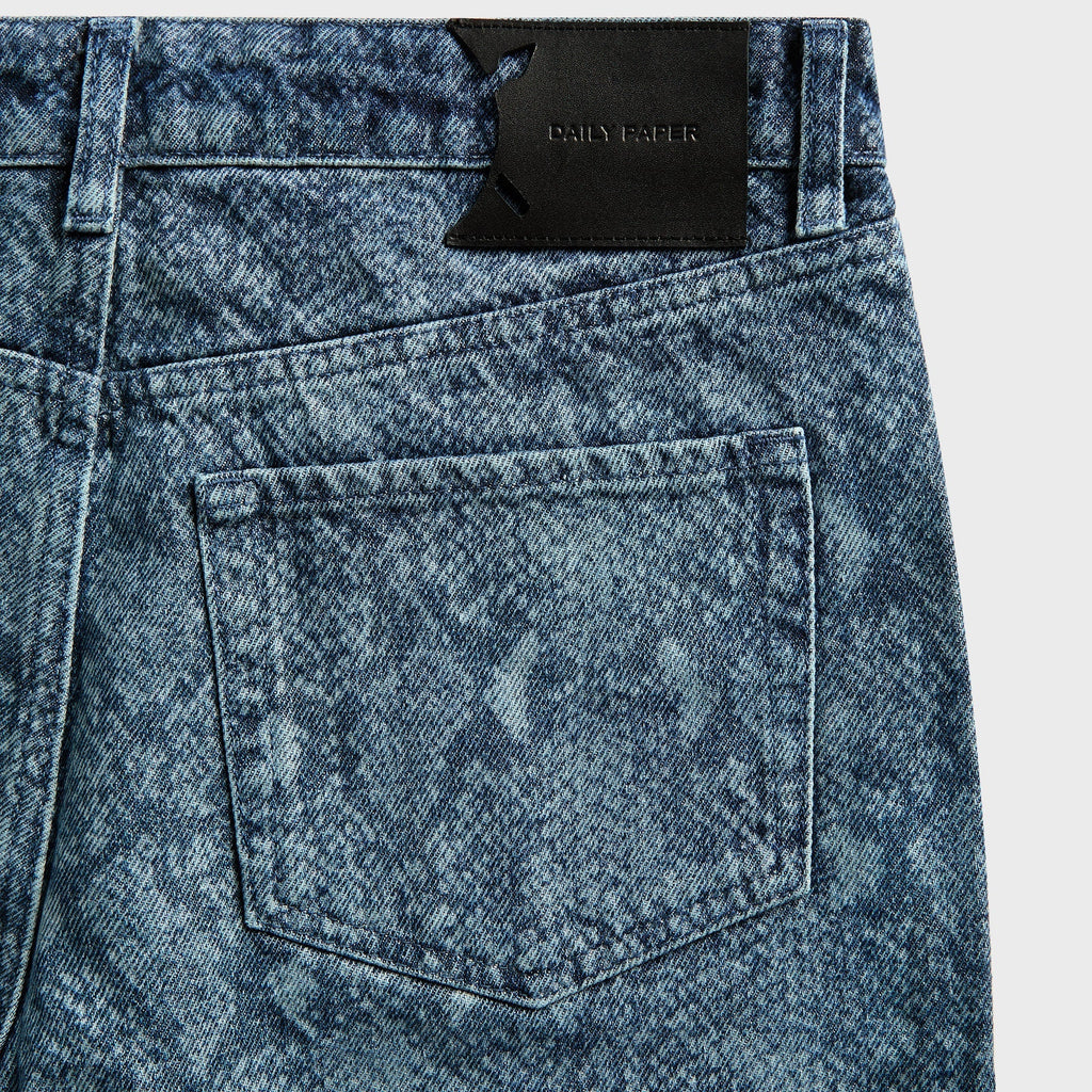 Daily Paper Snake Laser Denim Short - Blue