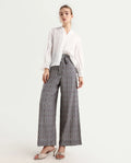 Rareism Women's Detofo Light Multi Nylon Geometric Print Ankle Length Straight Fit Trouser