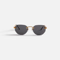 Vintage Frames Detroit Player Drill Mount 24kt Gold Sunglasses - Black