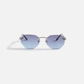 Vintage Frames Detroit Player Drill Mount 24Kt White Gold Sunglasses - Grape Blue
