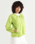 Rareism Women's Dockly Green Round Neck Plain Regular Fit Jacket