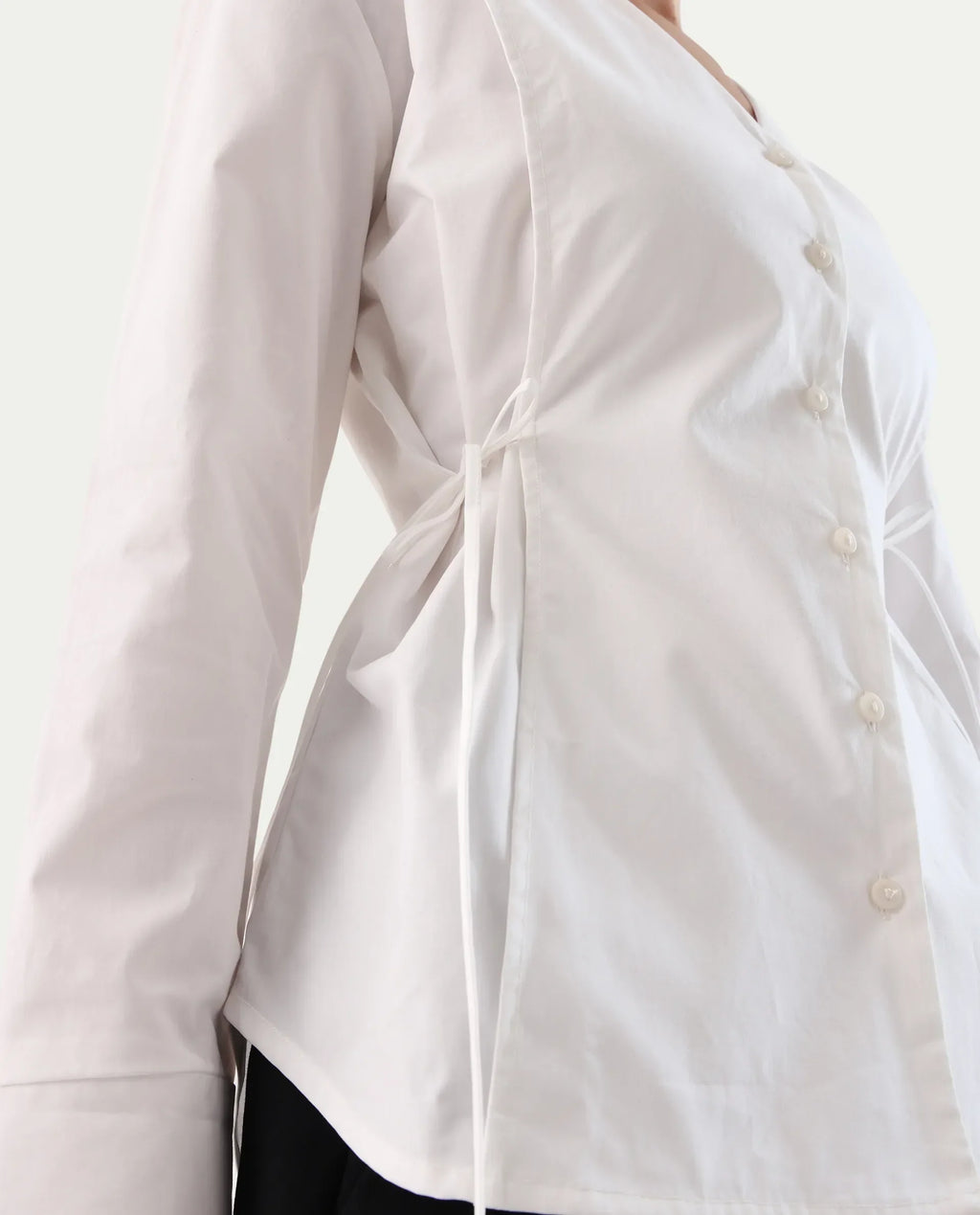 Rareism Women's Epled White Polyester Crew Neck Plain Cuffed Sleeve Regular Fit Top
