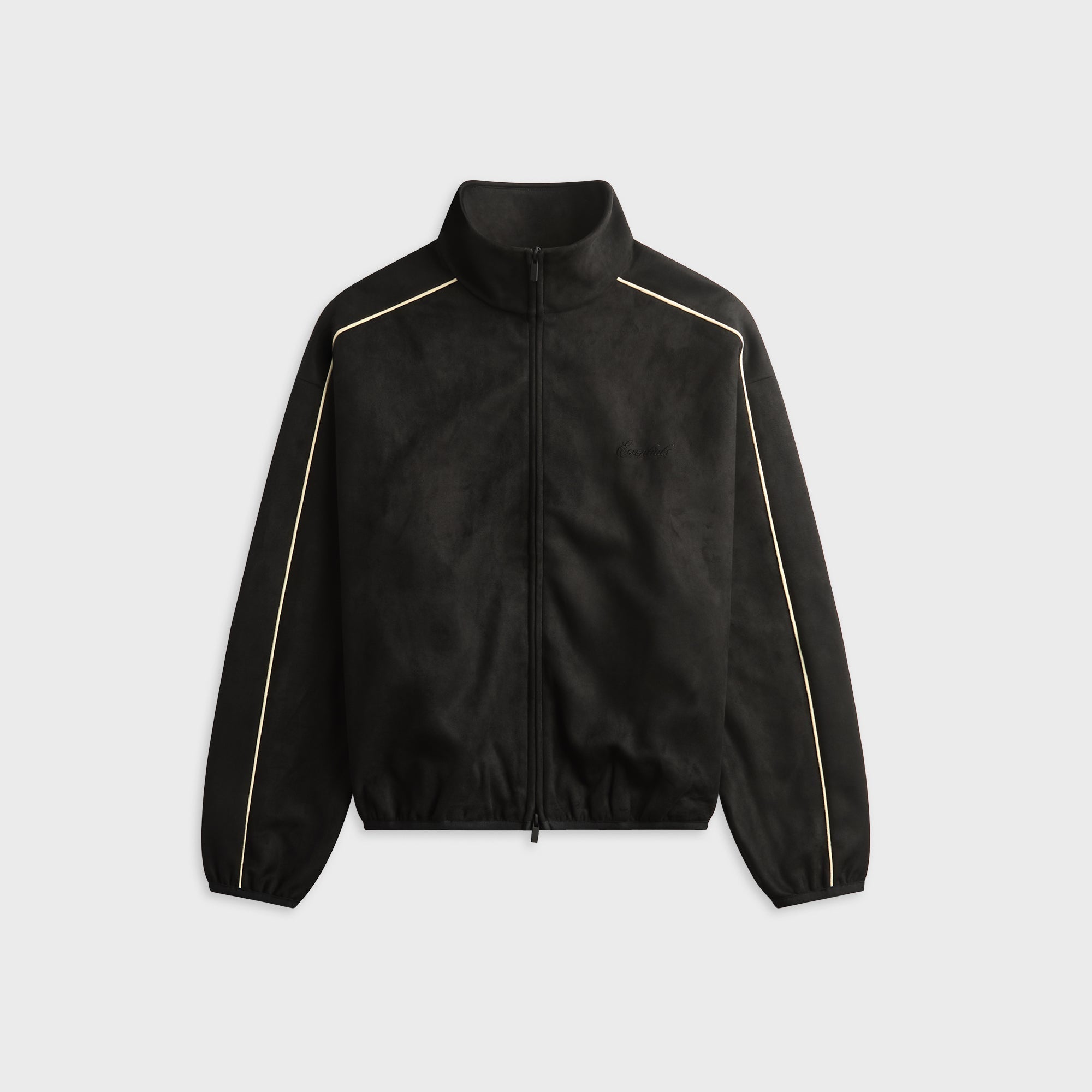 Essentials Suede Fleece Signature Modern Track Jacket - Vintage Black