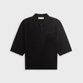 Essentials Signature 3/4 Sleeve 90s Knit Polo - Vintage Black