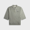 Essentials Signature 3/4 Sleeve 90s Knit Polo - Concrete Heather