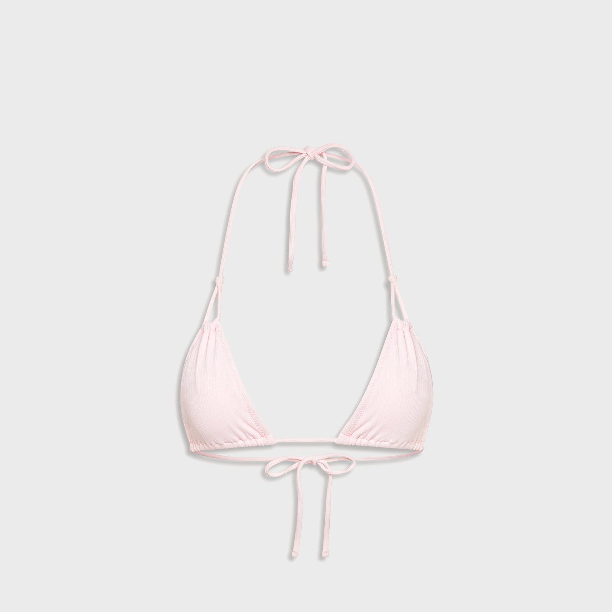 Frankies Bikinis x Paige Lorenze Ari Ribbed Triangle Bikini Top - Blushing