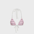 Frankies Bikinis Reversible Ari Satin Top - Pink Stripe