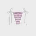 Frankies Bikinis Reversible Tia Satin Bottom - Pink Stripe