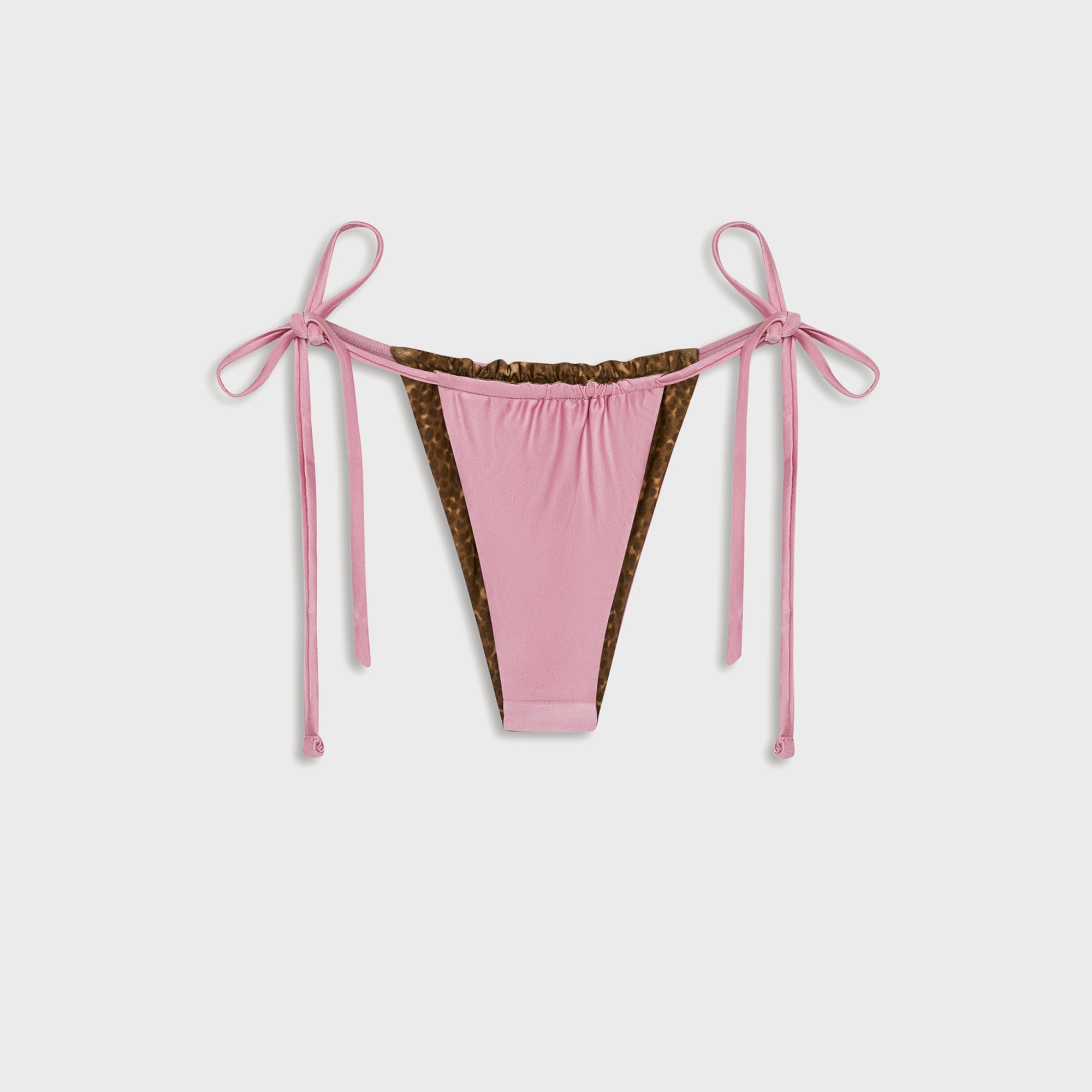 Frankies Bikinis Tia Reversible Satin Bikini Bottom - Vintage Cheetah
