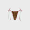 Frankies Bikinis Tia Reversible Satin Bikini Bottom - Vintage Cheetah