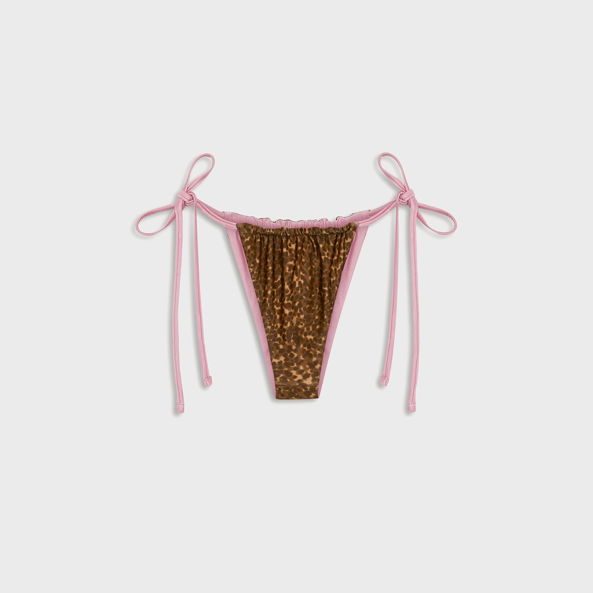 Frankies Bikinis Tia Reversible Satin Bikini Bottom - Vintage Cheetah