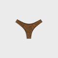 Frankies Bikinis Katarina Satin Cheeky Bikini Bottom - Vintage Cheetah