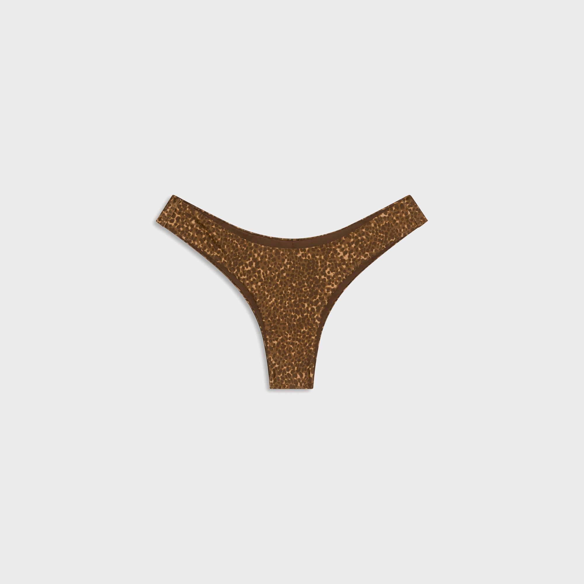 Frankies Bikinis Katarina Satin Cheeky Bikini Bottom - Vintage Cheetah