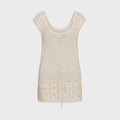 Frankies Bikinis Moss Crochet Mini Dress - White Rose