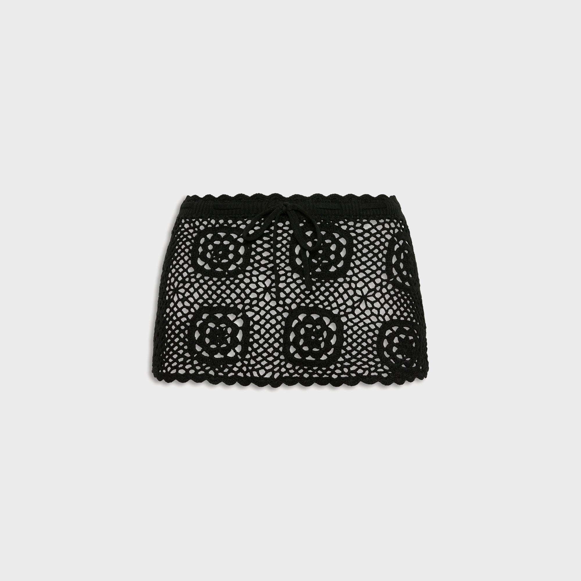 Frankies Bikinis Arlo Crochet Mini Skirt - Black