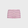 Frankies Bikinis Paulina Cotton Ribbed Short - Pink Stripe