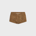 Frankies Bikinis Paulina Cotton Ribbed Short - Vintage Cheetah