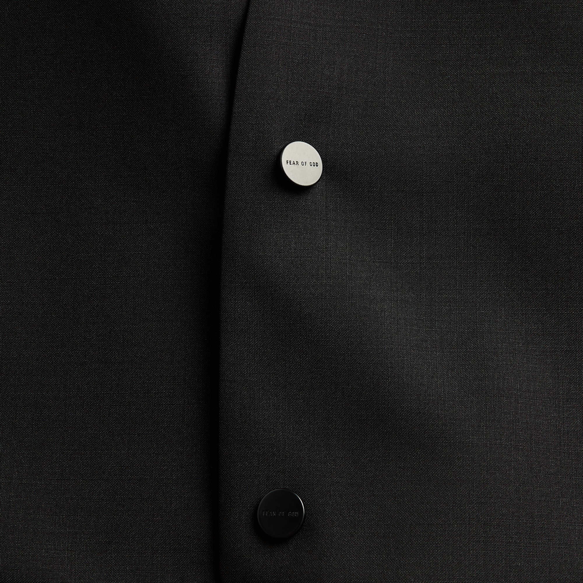 Fear Of God Easy Care Wool Relaxed Lapelless Jacket - Black