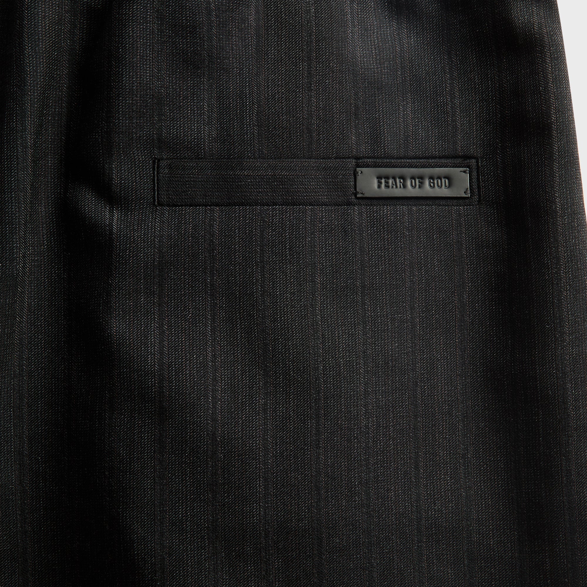 Fear Of God Striped Wool Baggy Short - Black