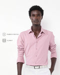 Rare Rabbit Men's Flyknit Dusky Pink Cotton Plain Regular Fit Full Sleeve Collared Shirt
