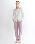 Rareism Women's Fronk Dusky Pink Polyester Blend Plain Ankle Length Tailored Track Pant