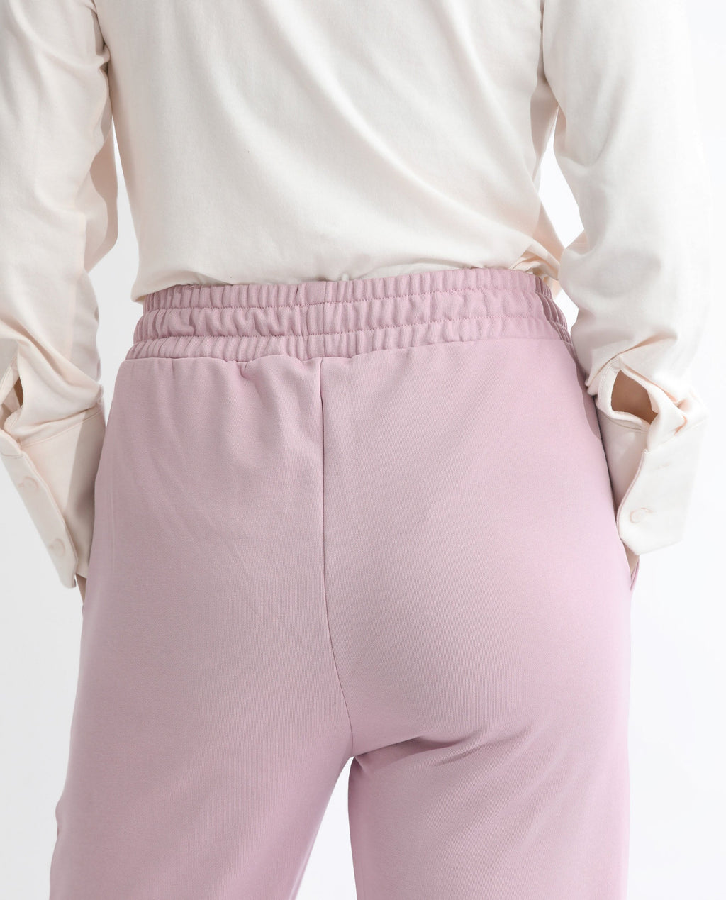 Rareism Women's Fronk Dusky Pink Polyester Blend Plain Ankle Length Tailored Track Pant
