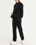 Rareism Women's Fronk Black Polyester Blend Plain Ankle Length Tailored Track Pant
