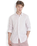 Rare Rabbit Men's Gico Pastel Pink Cotton Plain Regular Fit Full Sleeve Collared Shirt