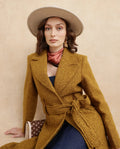 Rareism Women's Gisbor Yellow Sherpa Lapel Neck Plain Midi Regular Fit Jacket
