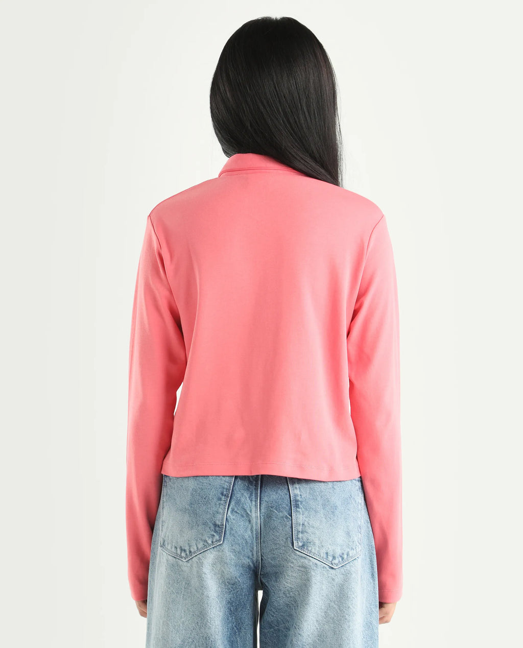 Rareism Women's Cotton Drop Collar Plain Regular Fit Top