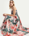 Rareism Women's Greevs Multi Cotton Shoulder Strap Floral Print Sleeveless Midi Fit And Flare Dress
