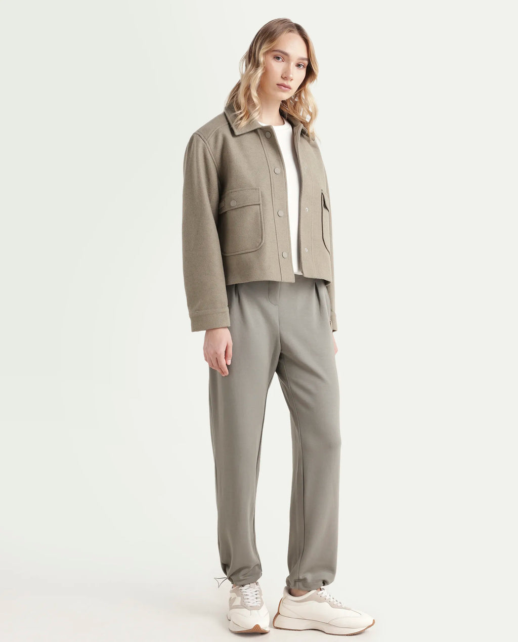 Rareism Women's Gumushane Green Modal Blend Plain Ankle Length Straight Fit Track Pant